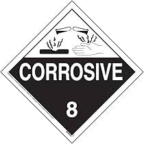 Class 8 Corrosive Placard, Blank 10-pk. (10.75